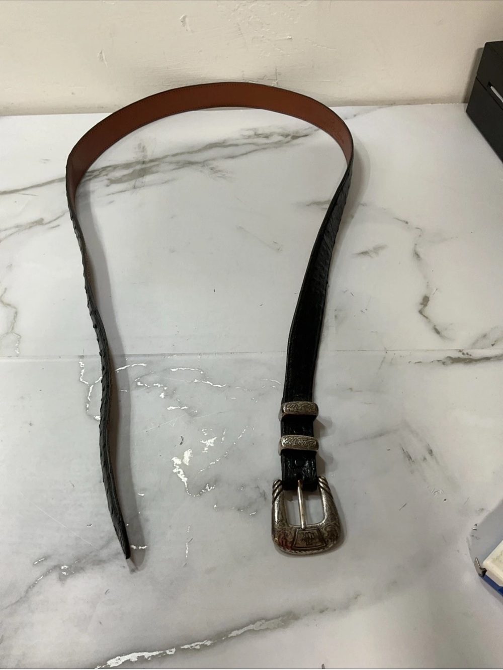 VTG Lucchese Classics Belt Genuine Ostrich Leather Western  Size 46